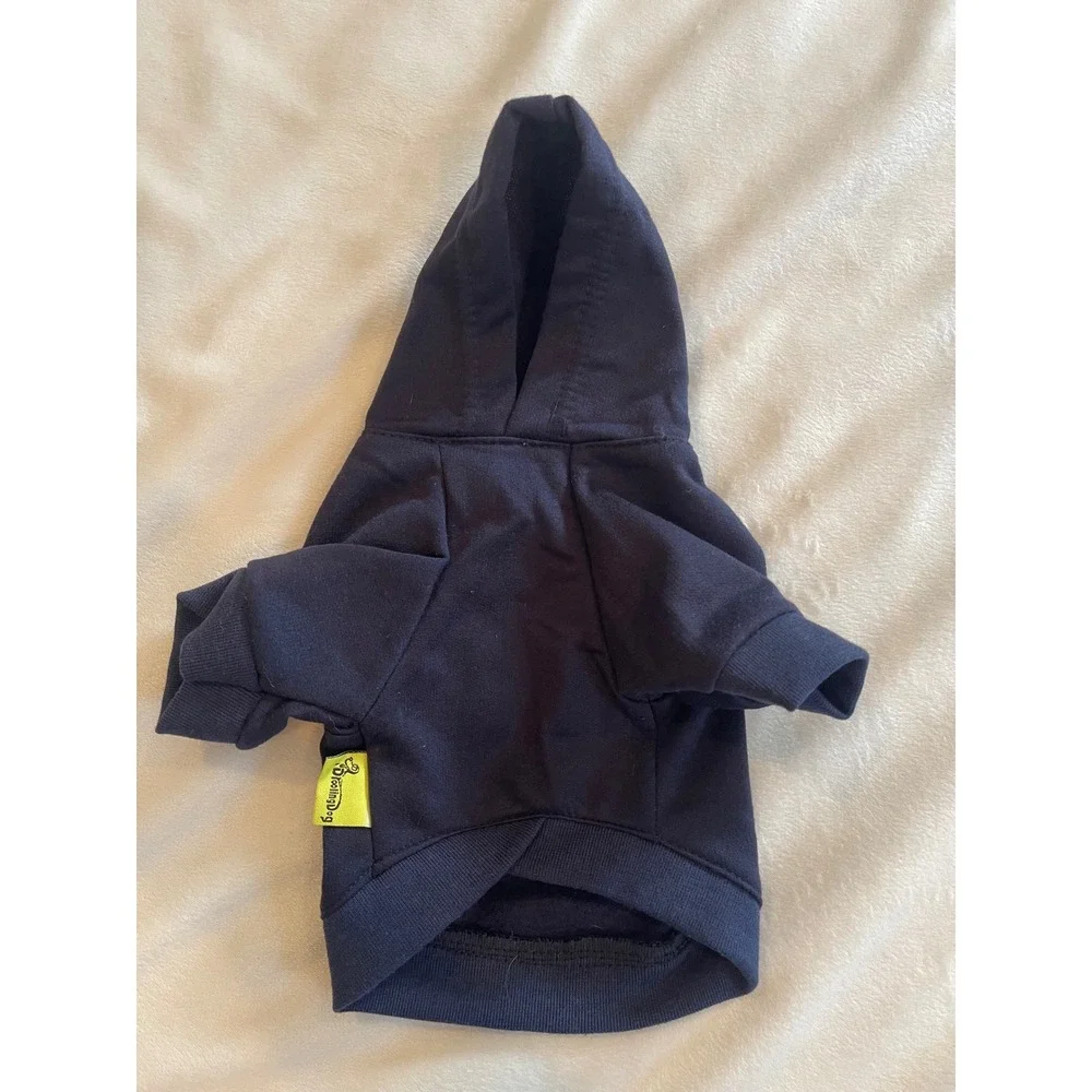 DroolingDog Navy Blue Squirrel Graphic Pet Hoodie Small Dog Cat Sweatshirt